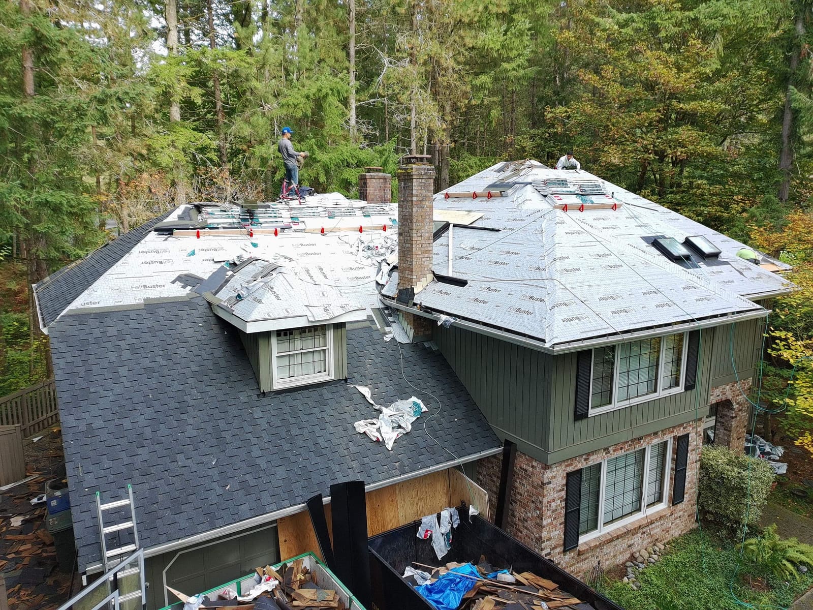 Aging roof replacement in progress